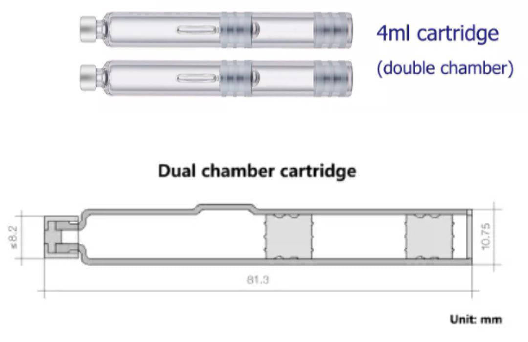 Stylos-seringues HGH Stylo d'injection médical pour cartouche de 4 ml