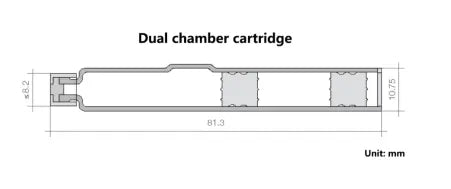 4ml dual chamber glass cartridge vials with dent