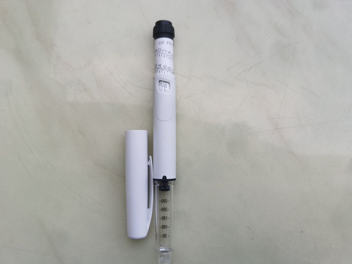 Reusable growth hormone pen syringe plastic